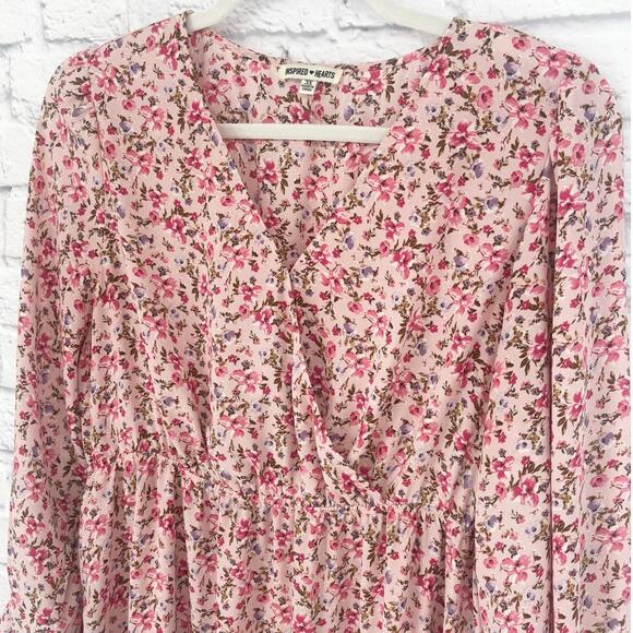 Inspired Hearts Pink Floral Ruffle Dress Size 3X - Picture 3 of 6